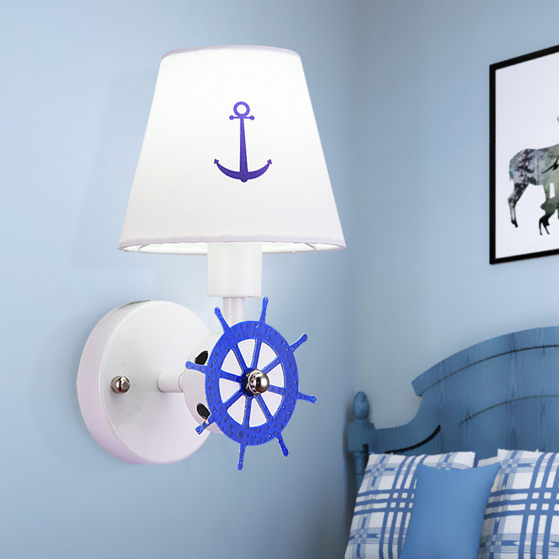 Skørter | Seaside Anchor Wall Lamp Metal Wall Lamp in White for Children's Bedroom