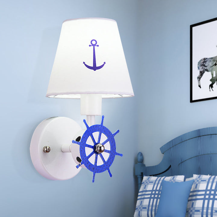 Skørter | Seaside Anchor Wall Lamp Metal Wall Lamp in White for Children's Bedroom