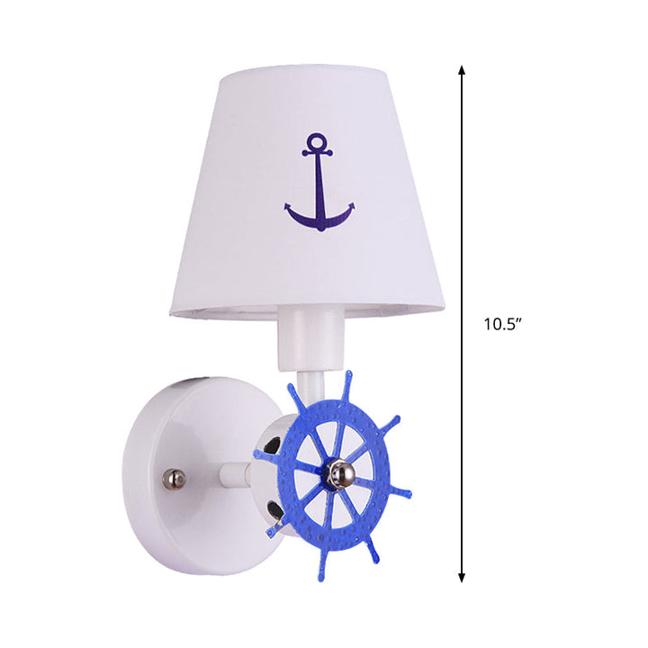 Skørter | Seaside Anchor Wall Lamp Metal Wall Lamp in White for Children's Bedroom