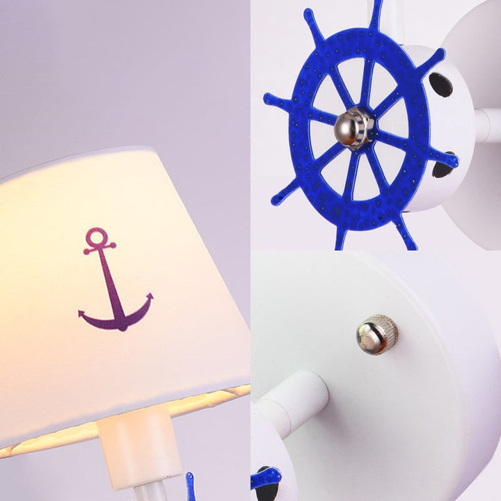 Skørter | Seaside Anchor Wall Lamp Metal Wall Lamp in White for Children's Bedroom