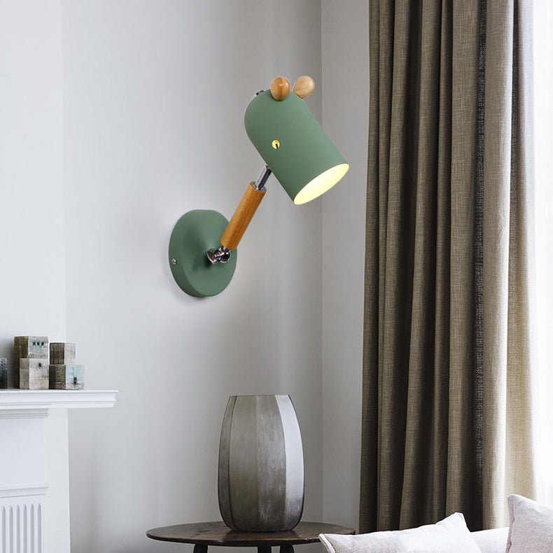 Skørter | Metal and Wooden Trojan Wall Lamp Rotatable 1 Bulb Nordic Style Wall Lamp for Porch Hall.