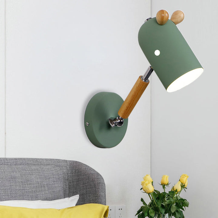 Skørter | Metal and Wooden Trojan Wall Lamp Rotatable 1 Bulb Nordic Style Wall Lamp for Porch Hall.