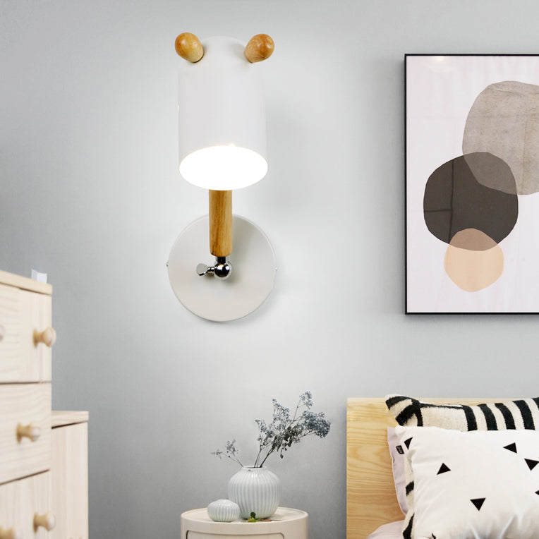 Skørter | Metal and Wooden Trojan Wall Lamp Rotatable 1 Bulb Nordic Style Wall Lamp for Porch Hall.
