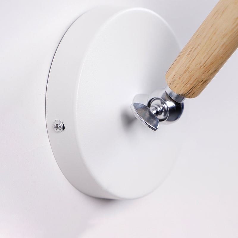 Skørter | Metal and Wooden Trojan Wall Lamp Rotatable 1 Bulb Nordic Style Wall Lamp for Porch Hall.