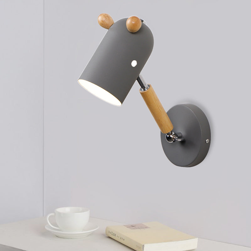 Skørter | Metal and Wooden Trojan Wall Lamp Rotatable 1 Bulb Nordic Style Wall Lamp for Porch Hall.
