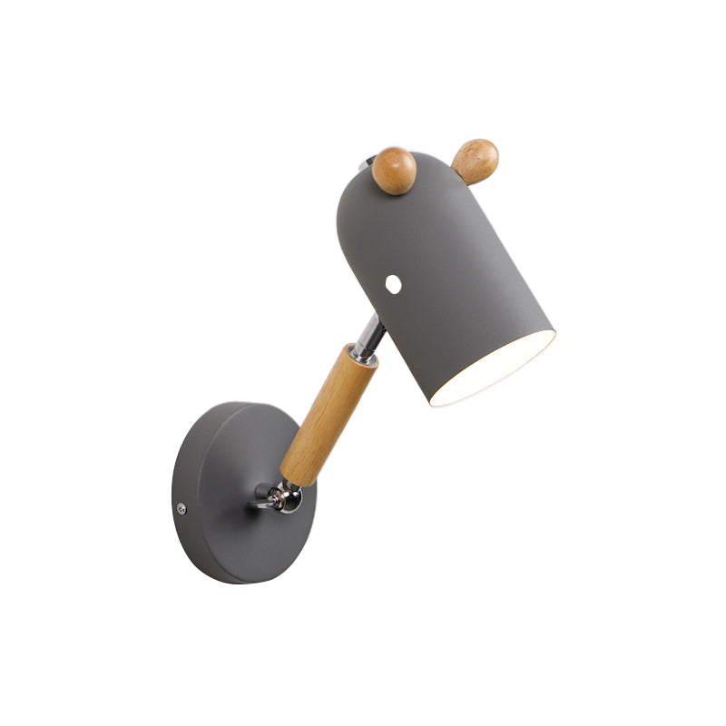 Skørter | Metal and Wooden Trojan Wall Lamp Rotatable 1 Bulb Nordic Style Wall Lamp for Porch Hall.