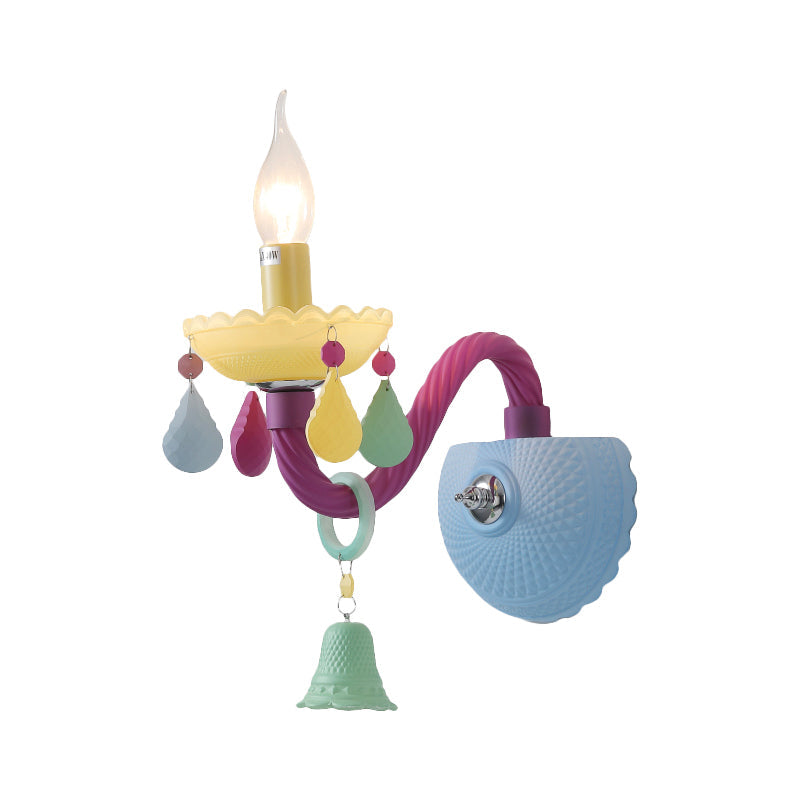 Skørter | Children's Wall Lamp with Bell & Drop Decorative Glass in Multiple Colors for the Nursery