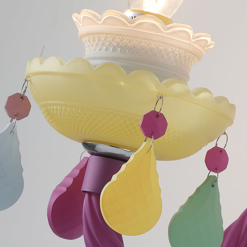 Skørter | Children's Wall Lamp with Bell & Drop Decorative Glass in Multiple Colors for the Nursery