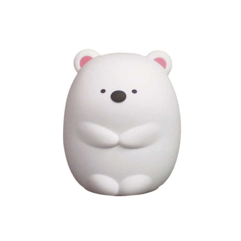 Skørter | Fat Bear Night Light Modern Sparkling LED Table Lamp in White for the Care Room