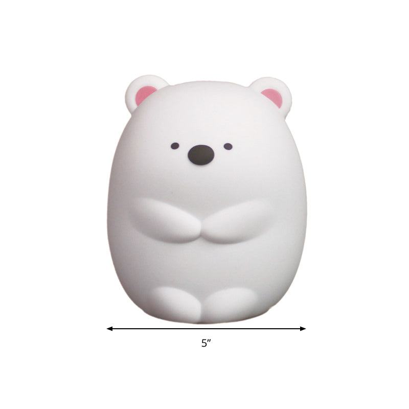 Skørter | Fat Bear Night Light Modern Sparkling LED Table Lamp in White for the Care Room