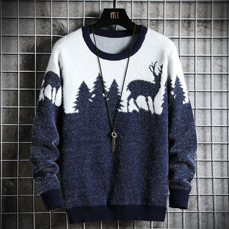 Men's Cozy Winter Sweater with Animal Motifs Lisslune