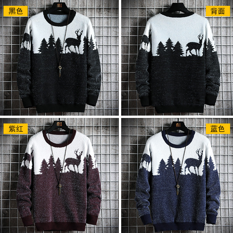 Men's Cozy Winter Sweater with Animal Motifs Lisslune