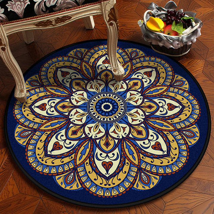 Lisslune | Vintage Dark Blue Americana Rug Polyester Southwestern Rug Washable Rug for Bedroom