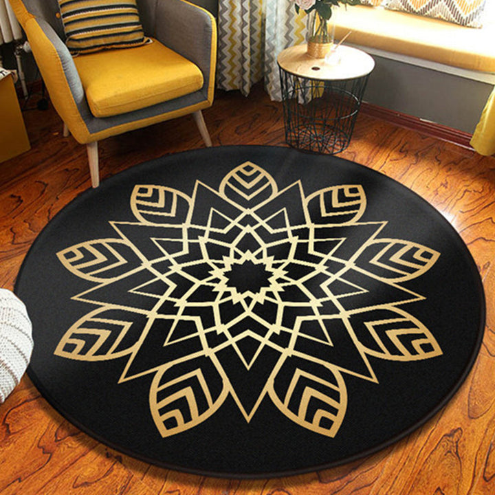 Lisslune | Retro Black-White Southwest Carpet Polyester Tribal Carpet Washable Carpet for Living Room
