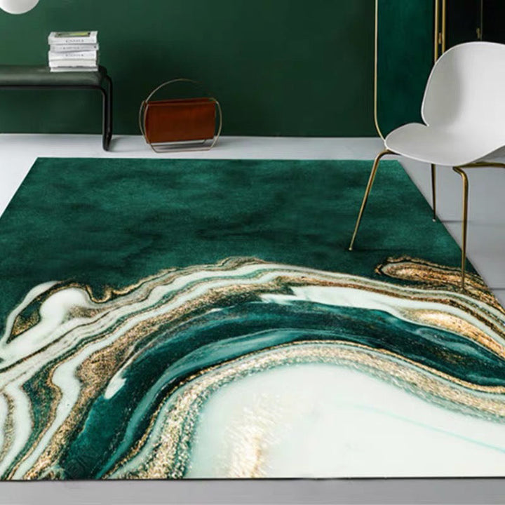 Lisslune | Large Bedroom Rug Modern Abstract Marble Pattern Area Rug Polyester Washable Rug