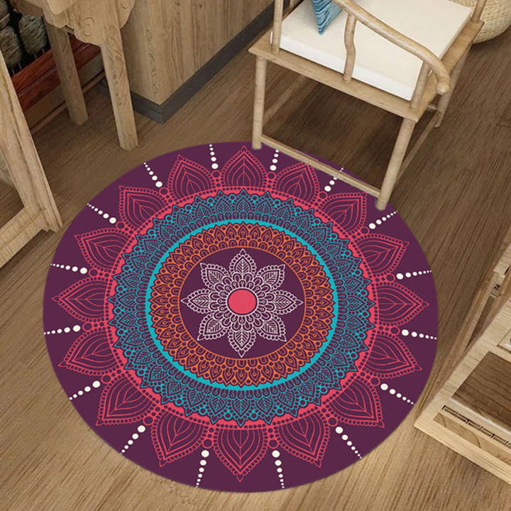Lisslune | Moroccan Floral Pattern Rug Pink and Blue Flannel Rug Machine Washable Non-Slip Rug for Bedroom