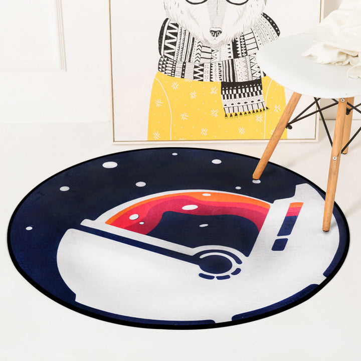Lisslune | Stylish children's rug in blue space pattern rug polyester washable rug for the children's room
