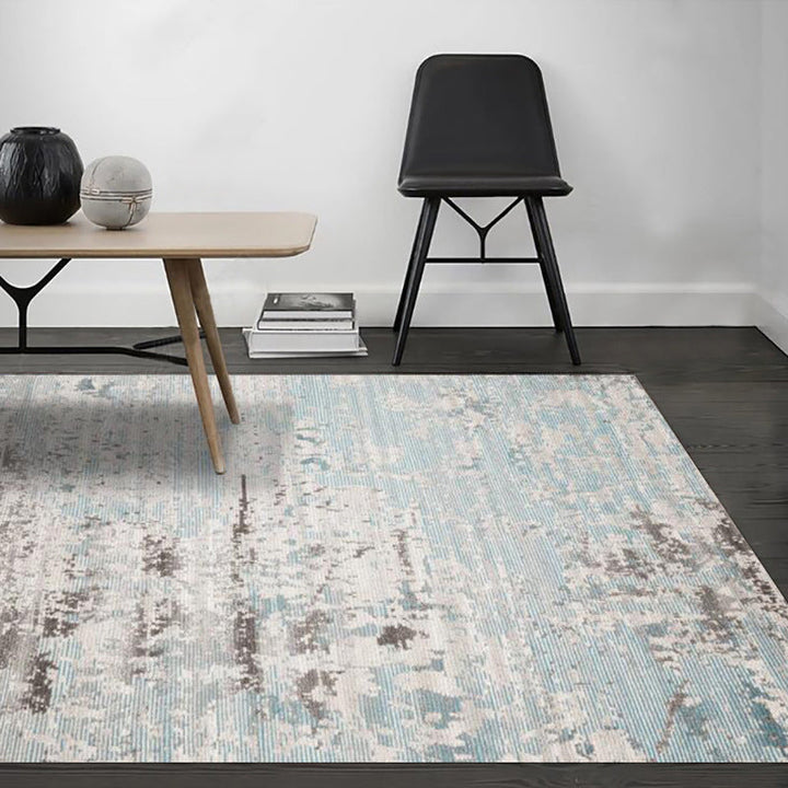 Lisslune | Stylish Abstract Area Rug Multicolor Industrial Rug Polypropylene Pet-Friendly Washable Non-Slip Indoor Area Rug for Bedroom