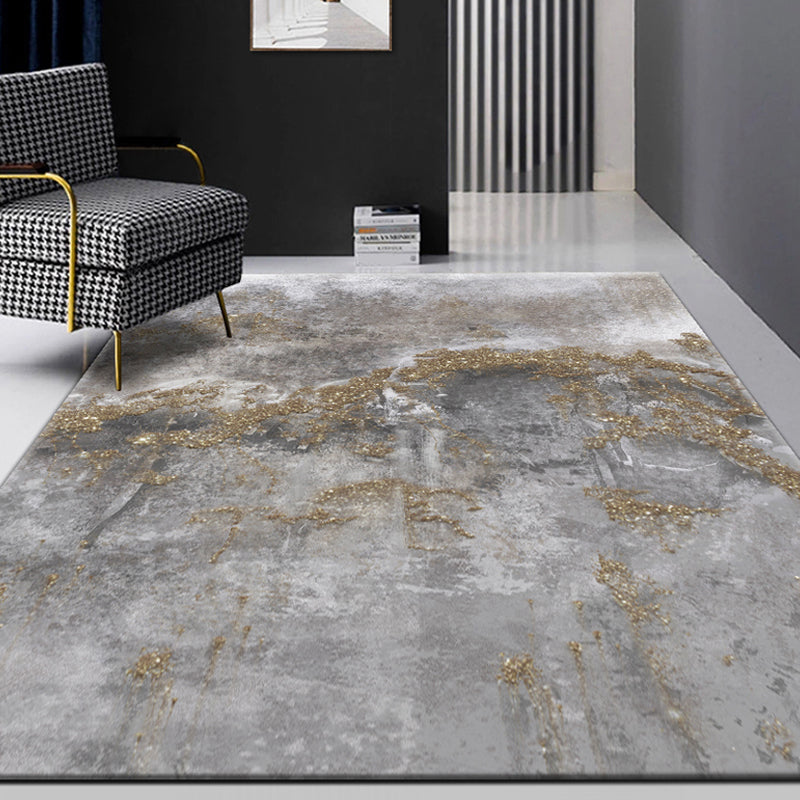 Lisslune | Gray industrial indoor carpet polyester abstract carpet washable non-slip carpet for bedroom