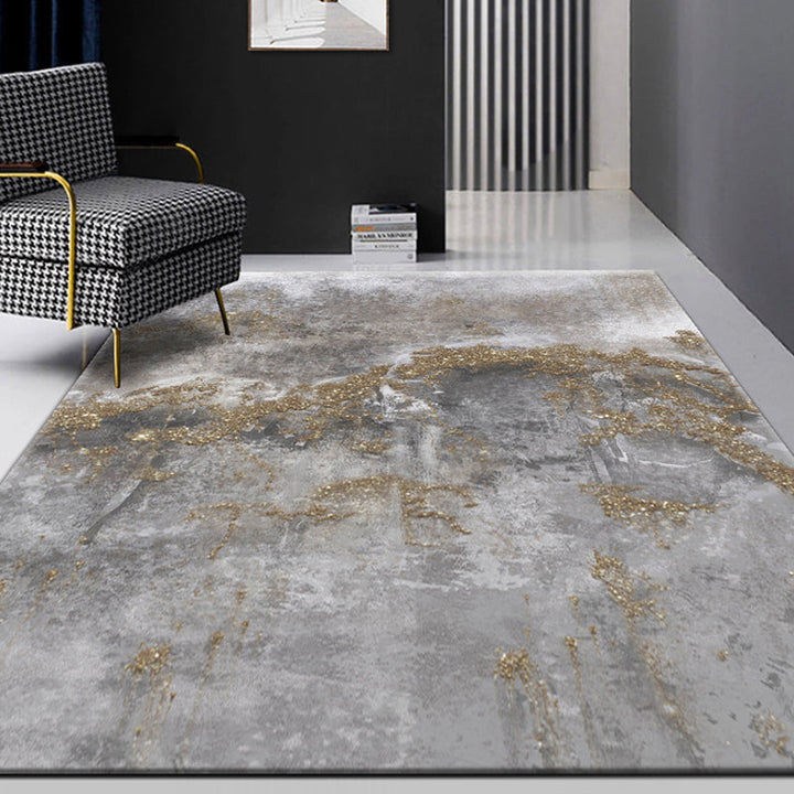 Lisslune | Gray industrial indoor carpet polyester abstract carpet washable non-slip carpet for bedroom