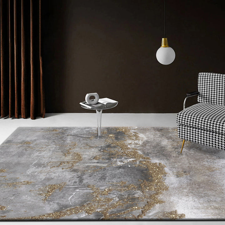 Lisslune | Gray industrial indoor carpet polyester abstract carpet washable non-slip carpet for bedroom