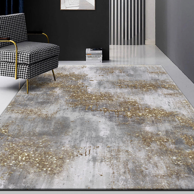 Lisslune | Gray industrial indoor carpet polyester abstract carpet washable non-slip carpet for bedroom