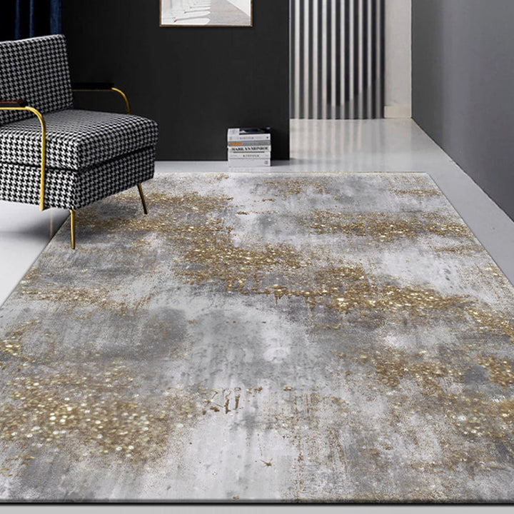Lisslune | Gray industrial indoor carpet polyester abstract carpet washable non-slip carpet for bedroom