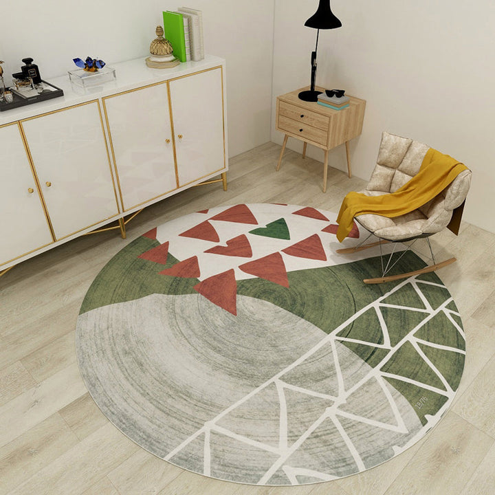 Lisslune | Creative Northern Rug Multi Color Marble Geometric Shapes Carpet Stain-Resistant Pet-Friendly Rug for Living Room