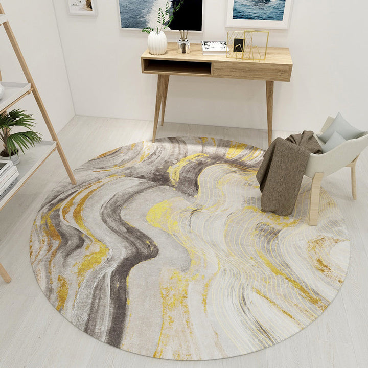 Lisslune | Creative Northern Rug Multi Color Marble Geometric Shapes Carpet Stain-Resistant Pet-Friendly Rug for Living Room