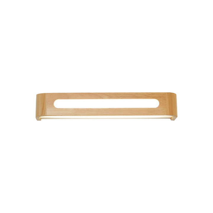 Lisslune | Rectangular Built-in Wall Light Nordic Acrylic 12"/19.5"/23.5" Width LED Bathroom Mirror Wall Light in Wood