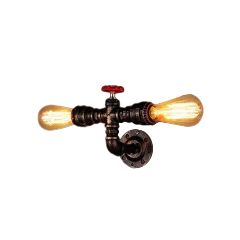 Skørter | Iron Silver/Bronze Wall Lamp Pipeline Head 2-Light Industrial Wall Lighting Ideas for Bistro