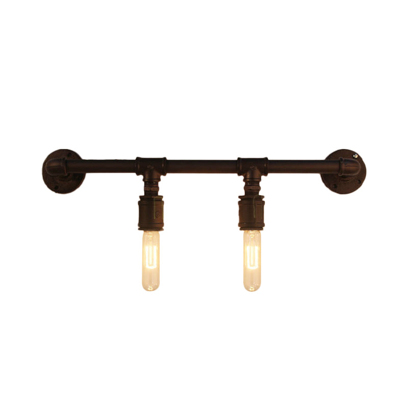 Skørter | Iron Black Wall Lamp Straight Pipes 2/4/6 Bulbs Industrial Wall Lamp for Living Room