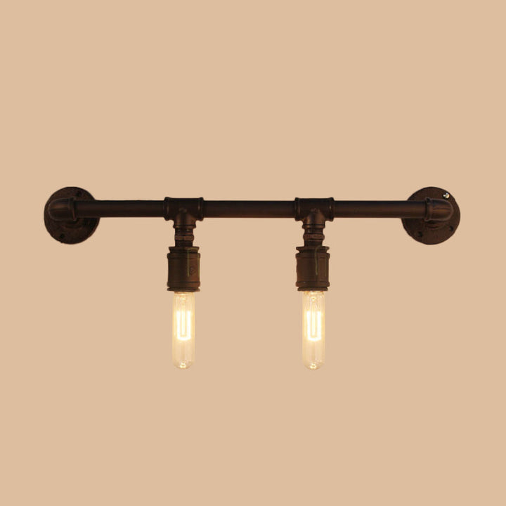Skørter | Iron Black Wall Lamp Straight Pipes 2/4/6 Bulbs Industrial Wall Lamp for Living Room