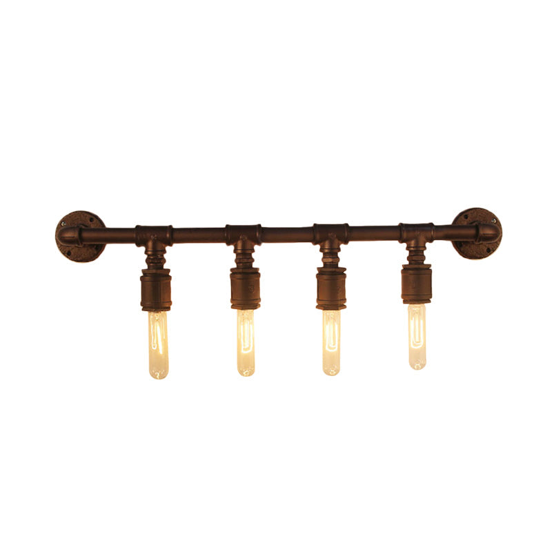 Skørter | Iron Black Wall Lamp Straight Pipes 2/4/6 Bulbs Industrial Wall Lamp for Living Room
