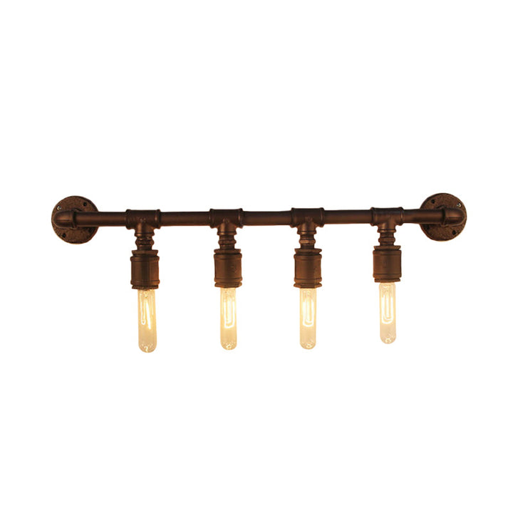 Skørter | Iron Black Wall Lamp Straight Pipes 2/4/6 Bulbs Industrial Wall Lamp for Living Room