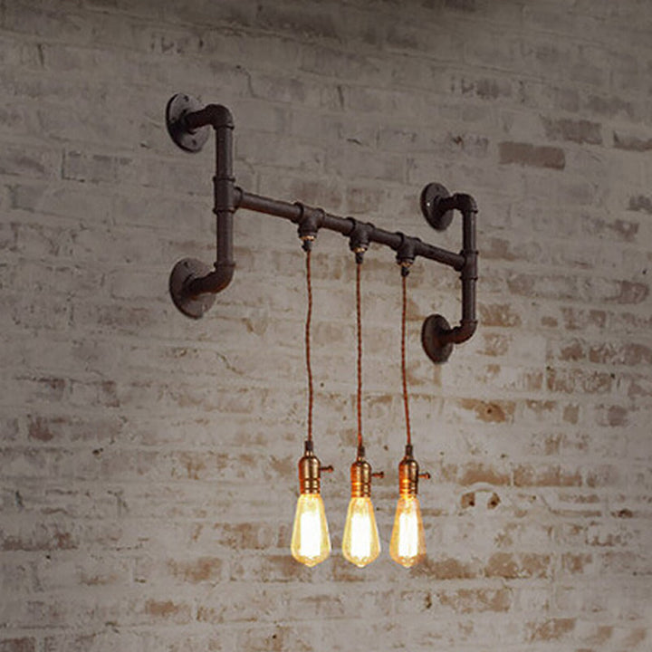 Skørter | 3 Light Tube Holder Wall Lighting Factory Black Iron Wall Mount Light Fixture