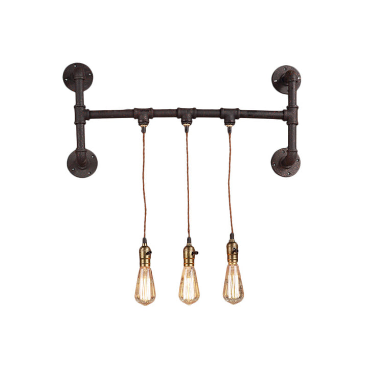 Skørter | 3 Light Tube Holder Wall Lighting Factory Black Iron Wall Mount Light Fixture