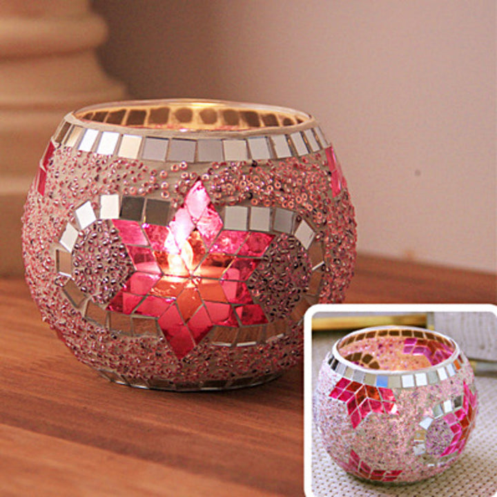 Lisslune | European Retro Glass Mosaic Tealight Holder