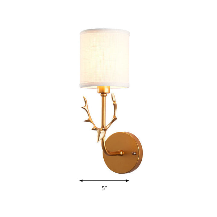 Skørter | 1-Pear GoldLiebe wall light with cylinder shade rustic metal wall lamp for adult bedroom