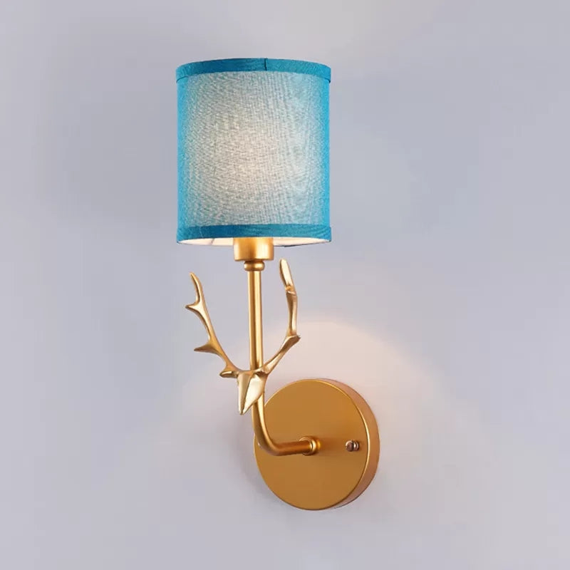 Skørter | 1-Pear GoldLiebe wall light with cylinder shade rustic metal wall lamp for adult bedroom