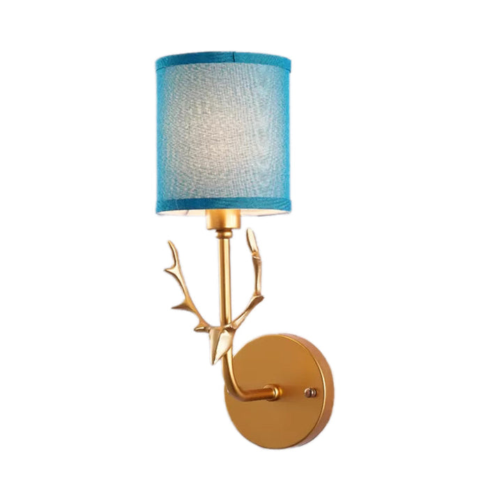 Skørter | 1-Pear GoldLiebe wall light with cylinder shade rustic metal wall lamp for adult bedroom
