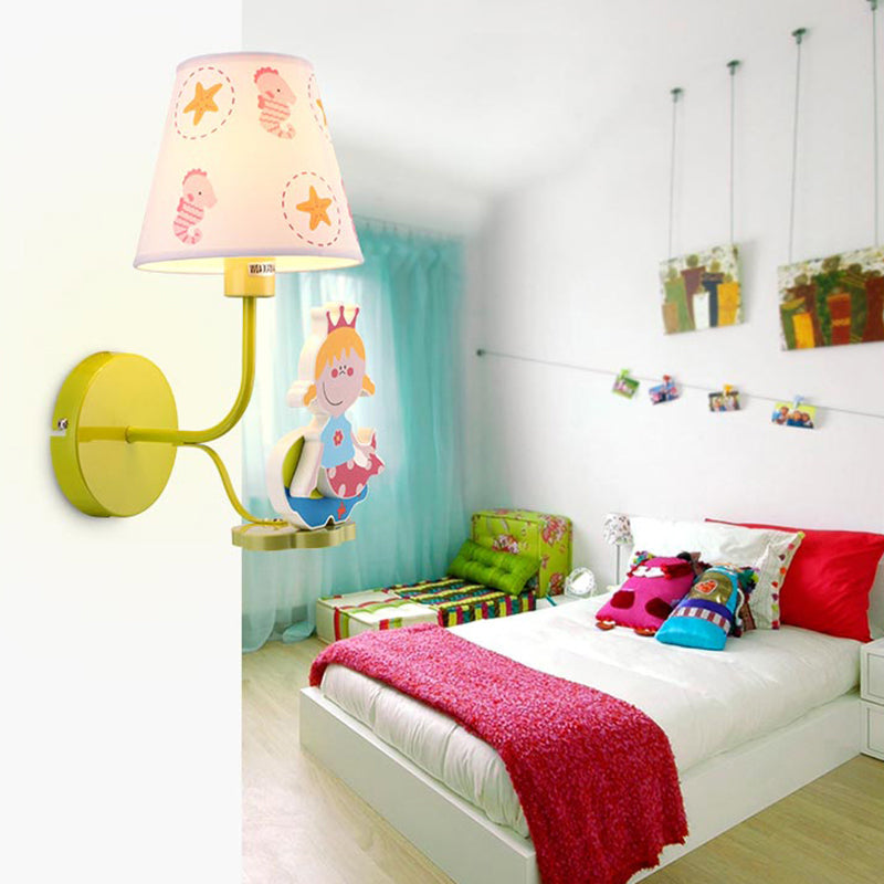 Skørter | Wooden Princess Wall Lamp with Seahorse Girls Bedroom 1 Main Cartoons Wall Lamp