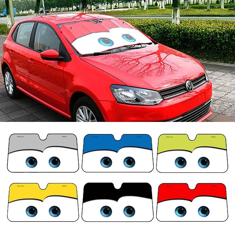 Lisslune | Aluminum foil car sunshade with heated eyes design – windshield sun protector