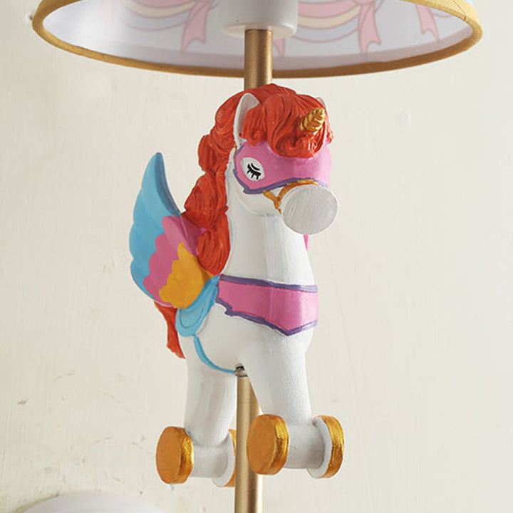 Skørter | Cartoon Cone Wall Lamp Fixture with Unicorn Decoration 1 Head Resin Wall Light in Yellow and Blue/Yellow and Pink/Yellow and Red/Yellow and White for Girls' Bedroom