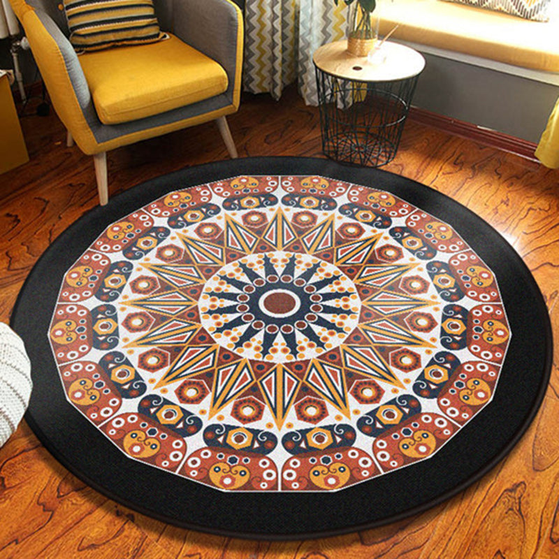 Lisslune | Yellow and black bedroom rug Americana Southwest rug polyester washable area rug