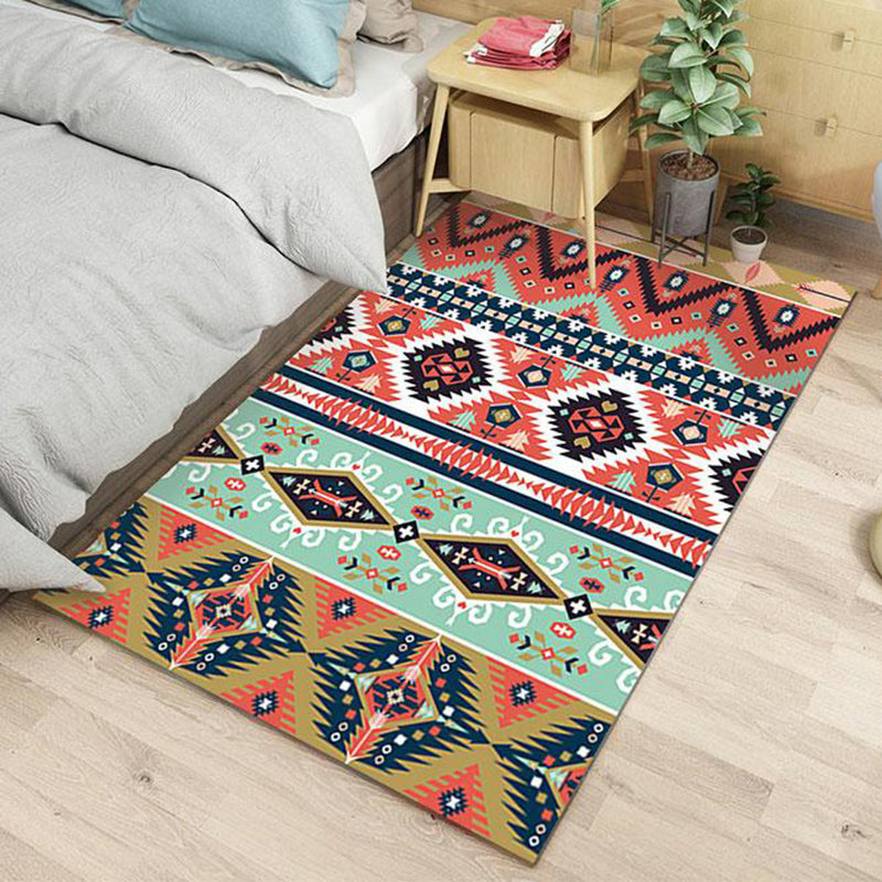 Lisslune | Color Southwest Native Americana Carpet Striped Geometric Area Rug Polyester Stain-Resistant Indoor Rug