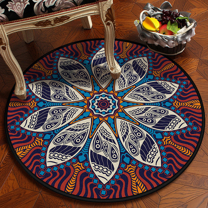Lisslune | Red and blue Southwestern carpet Polyester Americana rug washable area rug for living room