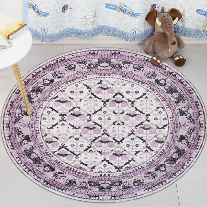 Lisslune | Purple Americana Rug Polyester Southwest Rug Non-Slip Back Washable Rug for the Bedroom