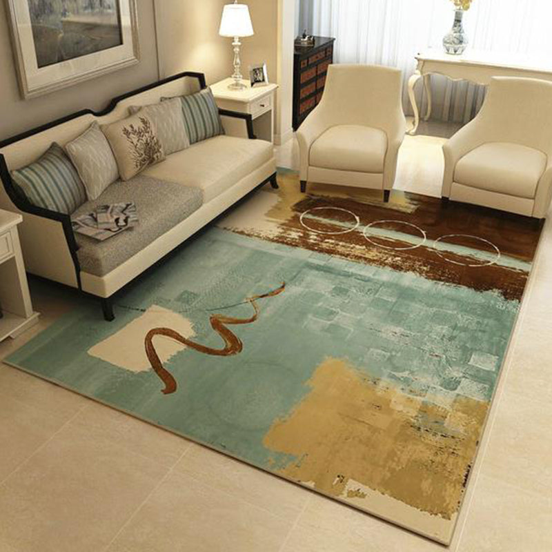 Lisslune | Multicolor Novelty Rug Polyester Color Block Circle Pattern Rug Washable Rug for Bedroom