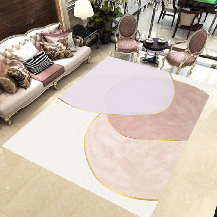 Lisslune | Simple Color Gradient Stripe Print Carpet Colorful New Arrivals Carpet Polyester Washable Carpet for Living Room
